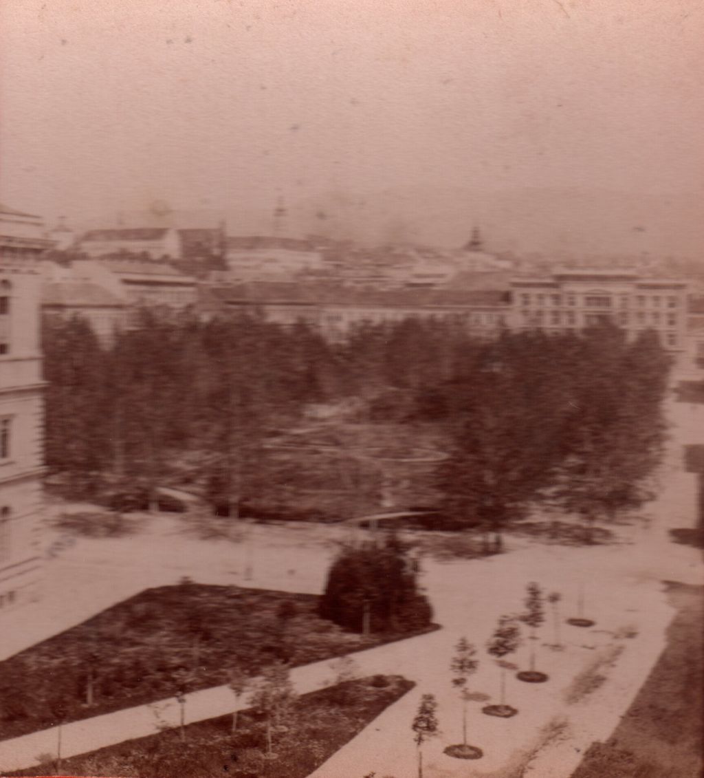 Zrinjevac, perivoj Akademičkog trga oko 1888. godine